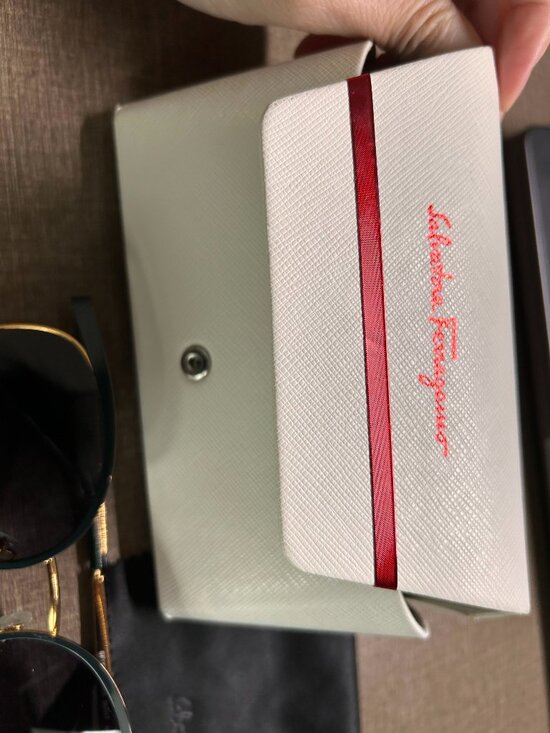 Salvatore Ferragamo Round Sunglasses in Dark Green and Gold with Gradient Lenses main image 4